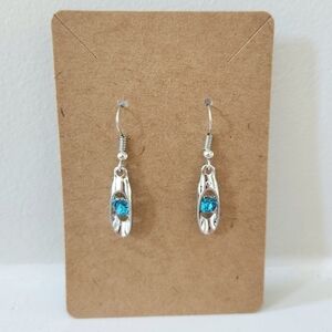 🔥2/$15 Nickel free earrings with blue small crystal